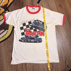 1988 Mark Martin Stroh Light Racing white&red T-shirt Size L fits like M (0141)